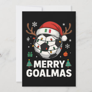 Invitation Joyeux Goalmas Italie - Football de Noël drôle