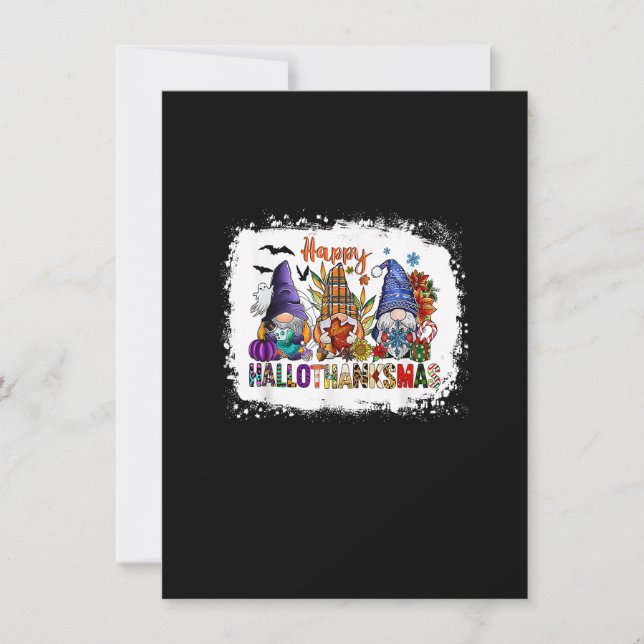 Invitation Joyeux HalloMerciMas Halloween Gnomes Thanksgiving (Devant)