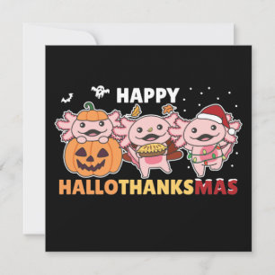 Invitation Joyeux Hallothanksmas Axolotl Noël Axolotls Dans
