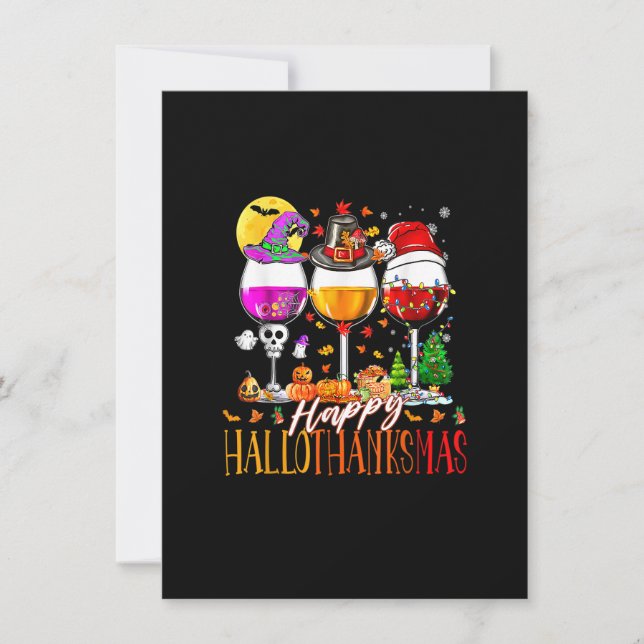 Invitation Joyeux Hallothanksmas Halloween Thanksgiving Joyeu (Devant)
