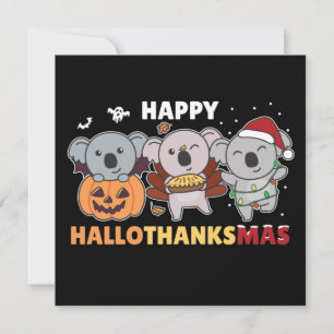 Invitation Joyeux Hallothanksmas Koalas Noël Koala Invita