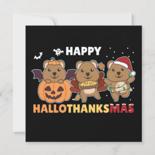 Invitation Joyeux Hallothanksmas Quokkas Noël Quokka Invi