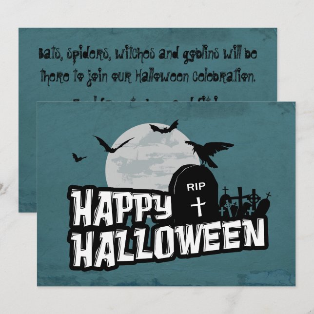 Invitation Joyeux Halloween (Devant / Derrière)