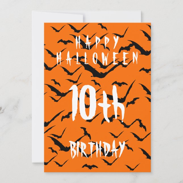 INVITATION JOYEUX HALLOWEEN ANNIVERSAIRE 10 ANS FÊTE SUR MESU (Devant)