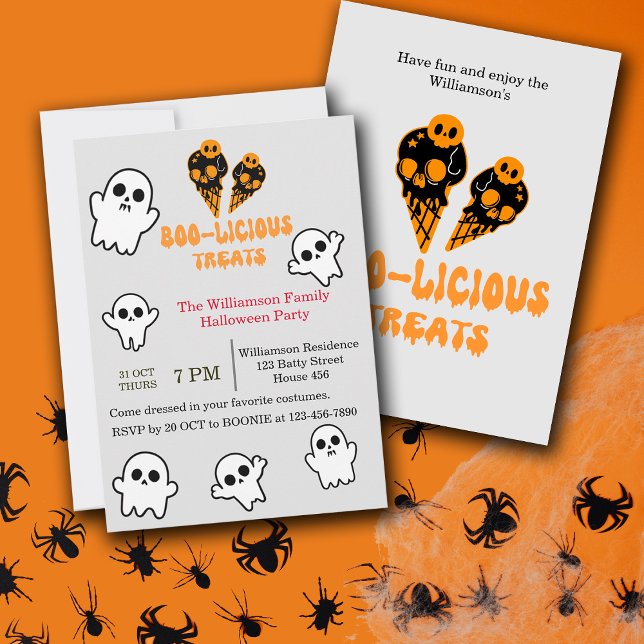 Invitation Joyeux Halloween Boo-licious Party (Créateur téléchargé)
