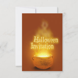 Invitation Joyeux Halloween Chaudron de Sorcière