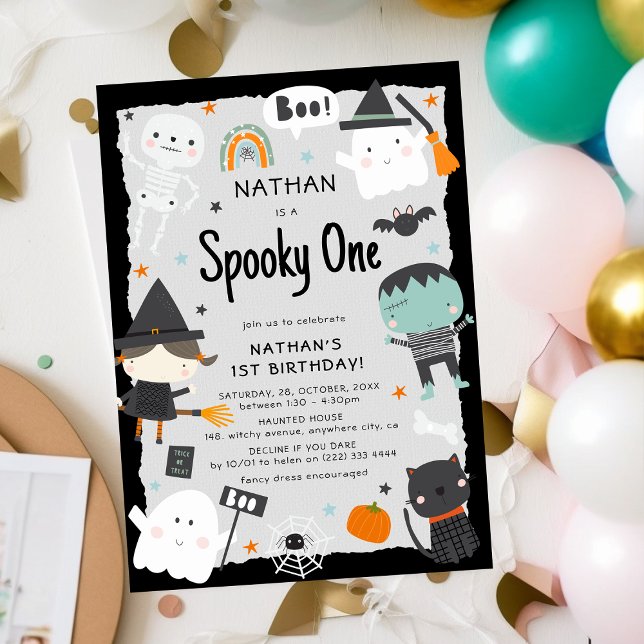 Invitation Joyeux Halloween Enfants 1er Anniversaire (Créateur téléchargé)