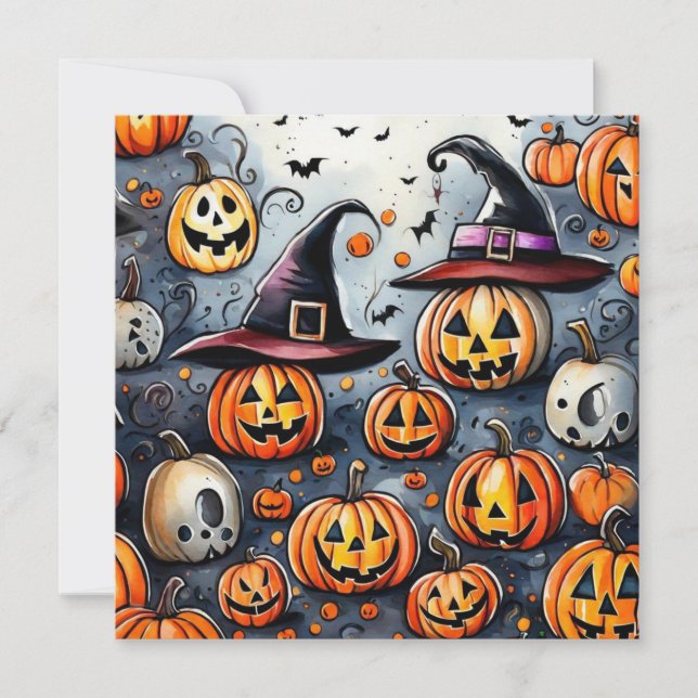 Invitation Joyeux Halloween épouvantable friandise ou farces  (Devant)