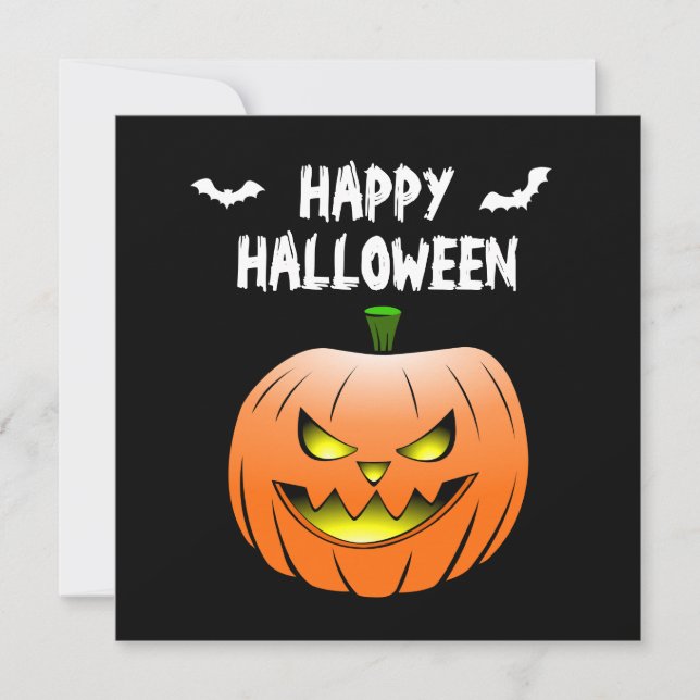 Invitation Joyeux Halloween Jack O'lantern Citrouille (Devant)