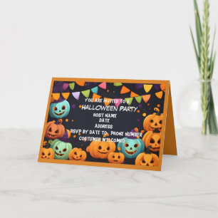 Invitation Joyeux Halloween Smiling Citrouille Party
