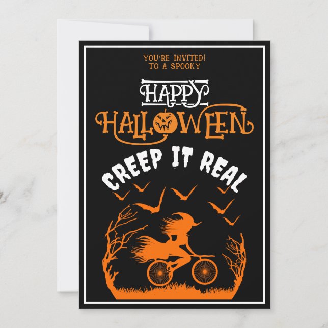 Invitation Joyeux Halloween Soirée Costumée Creep It Real  (Devant)