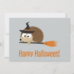 Invitation Joyeux Halloween ! Sorcière de hérisson