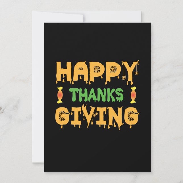 Invitation Joyeux Halloween Thanksgiving Anniversaire (Devant)