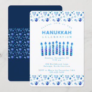 Invitation Joyeux Hanouka, Belle Fête Juive