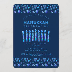 Invitation Joyeux Hanouka, Belle Fête Juive