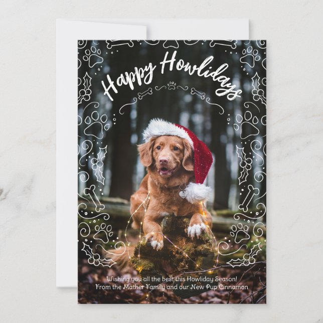 Invitation Joyeux Howlidays Chig Pet Photo Christmas Card (Devant)