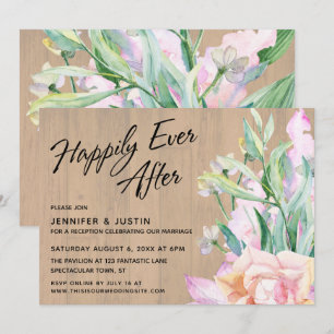 Invitation Joyeux Jour après Aquarelle Artistique Bois Floral