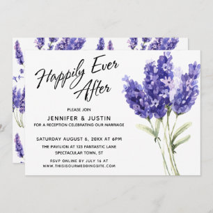 Invitation Joyeux Jour après Aquarelle Lavande Fleurs