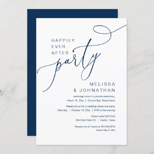Invitation Joyeux Jour Après Le Dîner Mariage Elopement Party