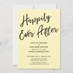 Invitation Joyeux Jour Après Mariage Décontracté Jaune
