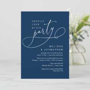 Invitation Joyeux Jour Après Mariage Elopement Parti Marine D