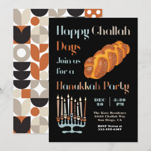Invitation Joyeux Jour de Challah Parti Hanoukka