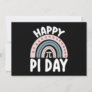Invitation Joyeux Jour de Pi Boho Rainbow Math Mathématique M