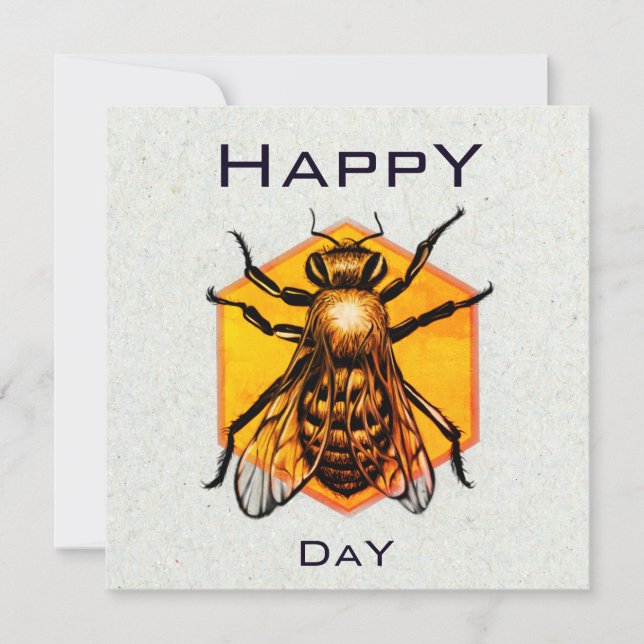 Invitation Joyeux Jour des abeilles moderne Funny Honey Bee C (Devant)