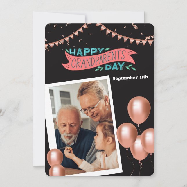 Invitation Joyeux Jour des grands-parents colorés (Devant)