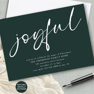 Invitation Joyeux Joyeux Script Contemporain Joyeux Noël Part