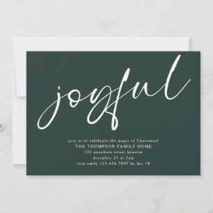 Invitation Joyeux Joyeux Script Contemporain Joyeux Noël Part