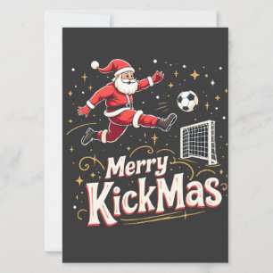 Invitation Joyeux Kickmas Drôle Père Noël Amateurs de Footbal