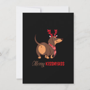 Invitation Joyeux Kissmyass Dachshund Dachshund Reindeer de N