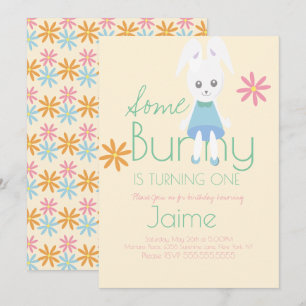 Invitation Joyeux Lapin de Pâques qui fête son premier annive