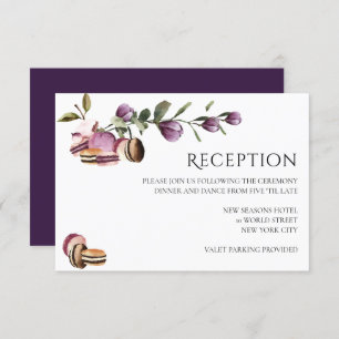 Invitation Joyeux Macaron   Élégant Violet Floral Moderne