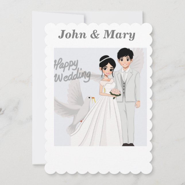 Invitation Joyeux Mariage. (Devant)