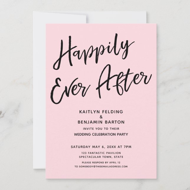 Invitation Joyeux mariage décontracté pour toujours Fête de m (Devant)