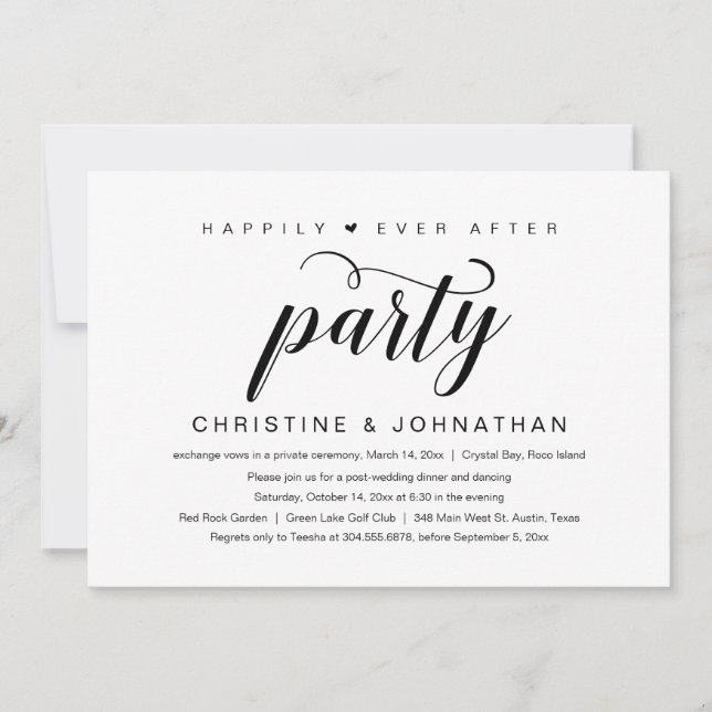 Invitation Joyeux Mariage Pour Toujours, Fête de Mariage en I (Devant)