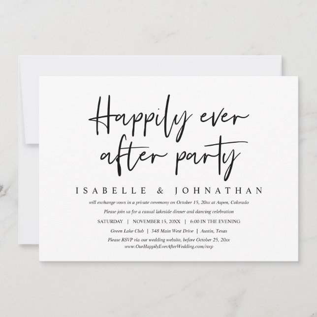 Invitation Joyeux Mariage Simplicité Fête de Fiançailles (Devant)