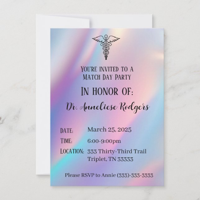 Invitation Joyeux Match Day 2025 Médecin résident personnalis (Devant)