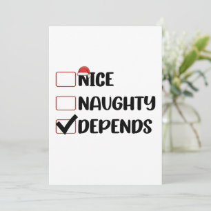 Invitation Joyeux Mauvais Dépend de Santa Liste de Noël