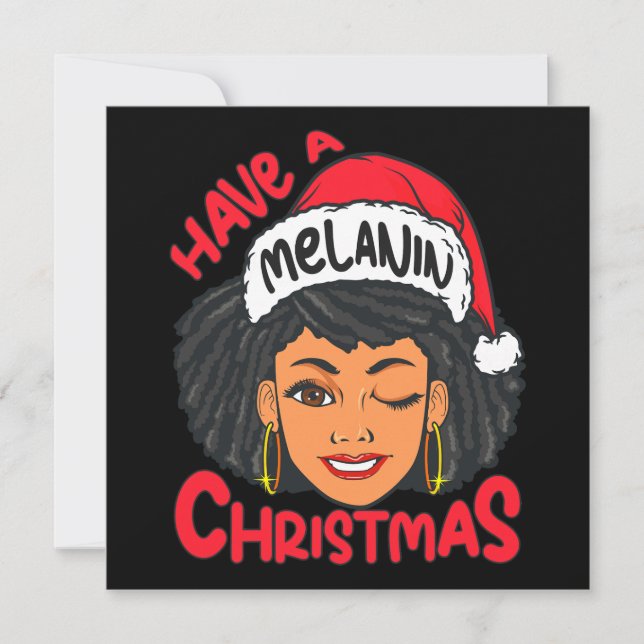 Invitation Joyeux Melanin Noël Joyeux X mas Black Sista (Devant)