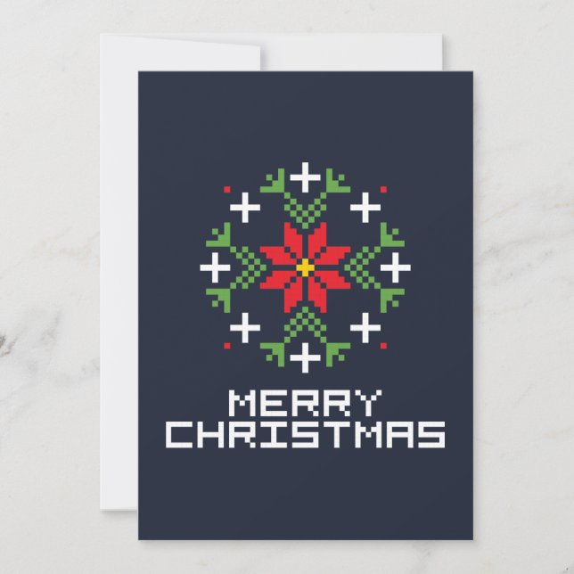 Invitation Joyeux motif de Noël 6 (Devant)
