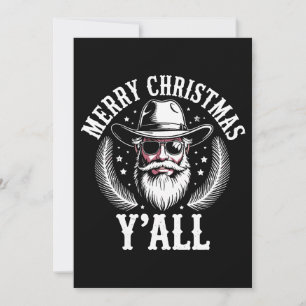 Invitation Joyeux Noël à tous Cowboy Santa Ouest Occidental