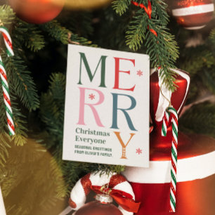 Invitation Joyeux Noël à tous Festive Retro Typographie