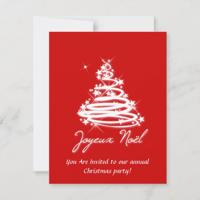 Invitation Joyeux Noël avec l'arbre de Noël (Devant)