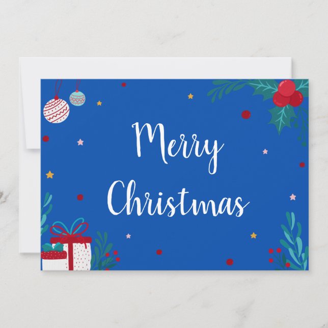 Invitation Joyeux Noël avec Ornements, Présentations et Garla (Devant)