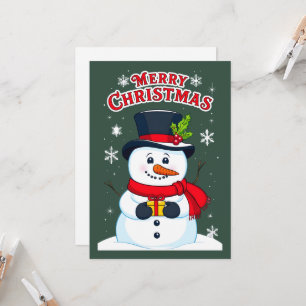 Invitation Joyeux Noël avec un Bonhomme de Neige Magique