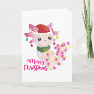 Invitation joyeux Noël axolotl père Noël