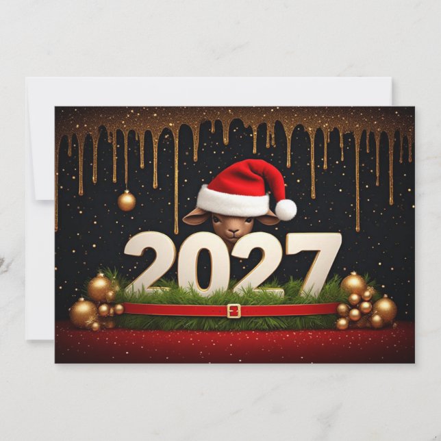 Invitation Joyeux Noël & Bonne Année 2027 (Devant)